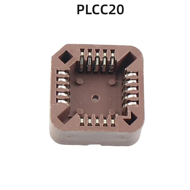 PLCC20 панель для микросхем на плату, выводной THT монтаж (20 Pin, step 1.27mm)