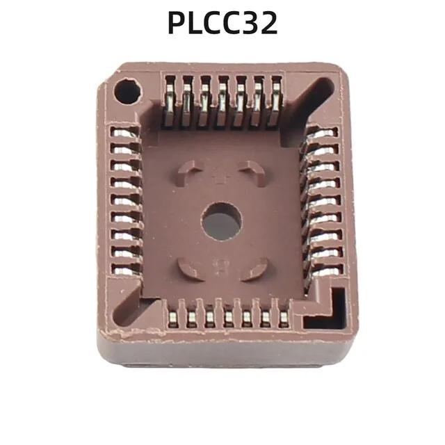 PLCC32 панель для микросхем на плату, выводной THT монтаж (32 Pin, step 1.27mm)