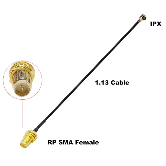 U.FL to RP-SMA Female переход на кабеле 1.13 мм длина 10см