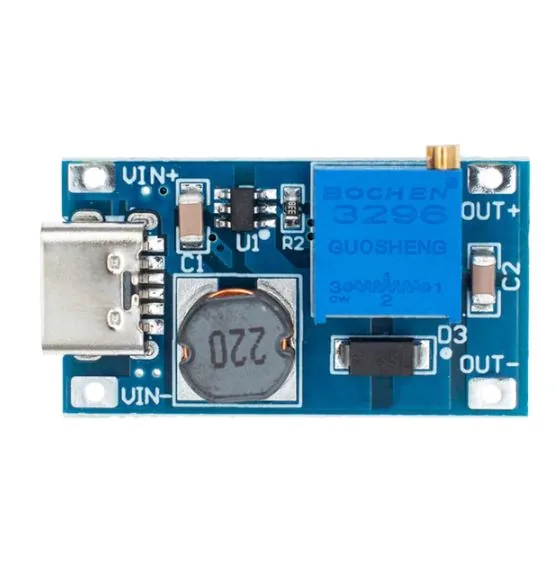 MT3608 Регулируемый повышающий DC-DC преобразователь на MT3608 с TYPE-C