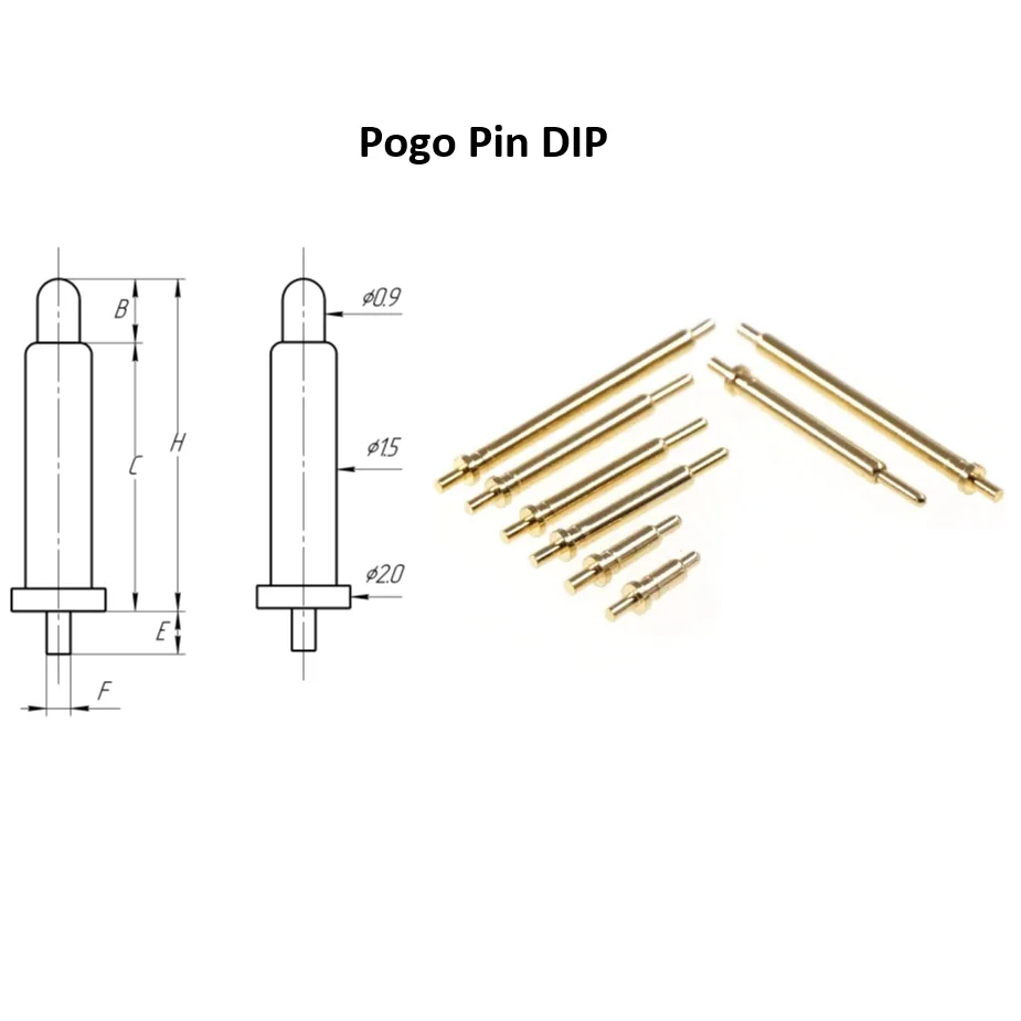 Подпружиненный контакт (pogo-pin) для тестирования диаметром иглы 0,9мм длина 9,5мм