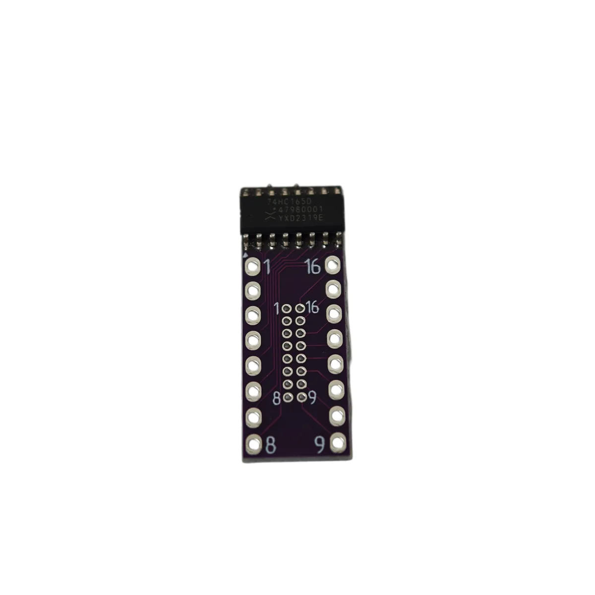 74HC165D SOIC-16 1.27mm на плате переходной to DIP8x2 2.54mm