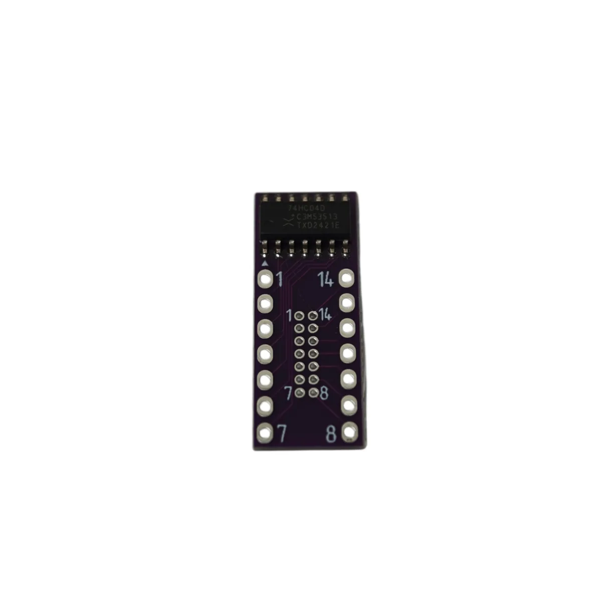 74HC04D SOIC-14 1.27mm на плате переходной to DIP7x2 2.54mm