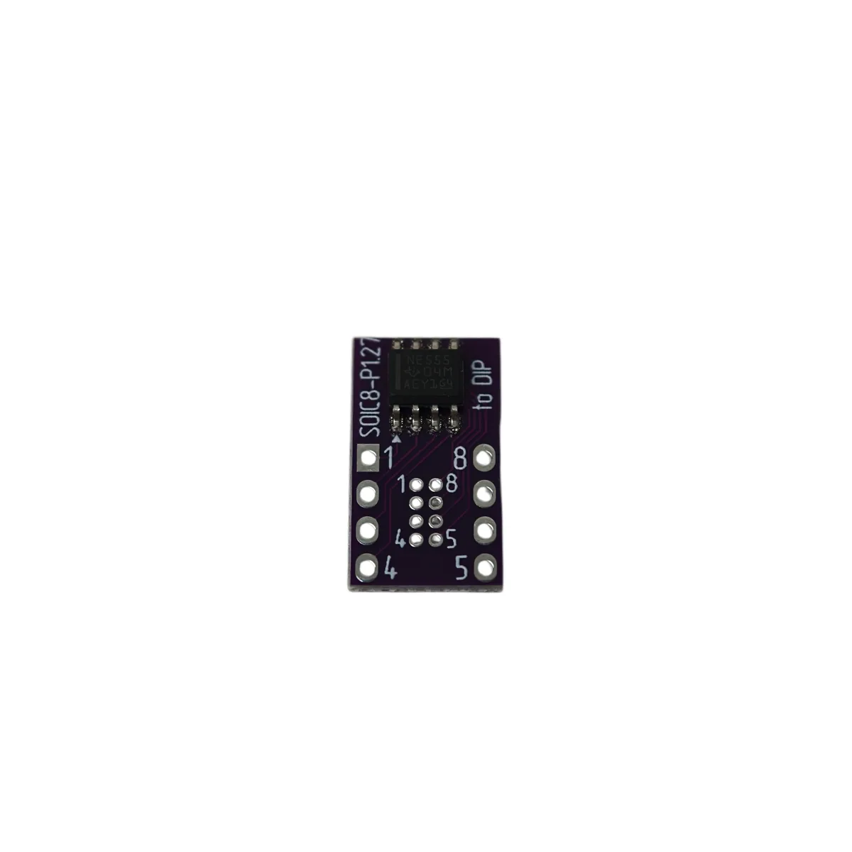 NE555D SOIC-8 1.27mm на плате переходной to DIP4x2 2.54mm