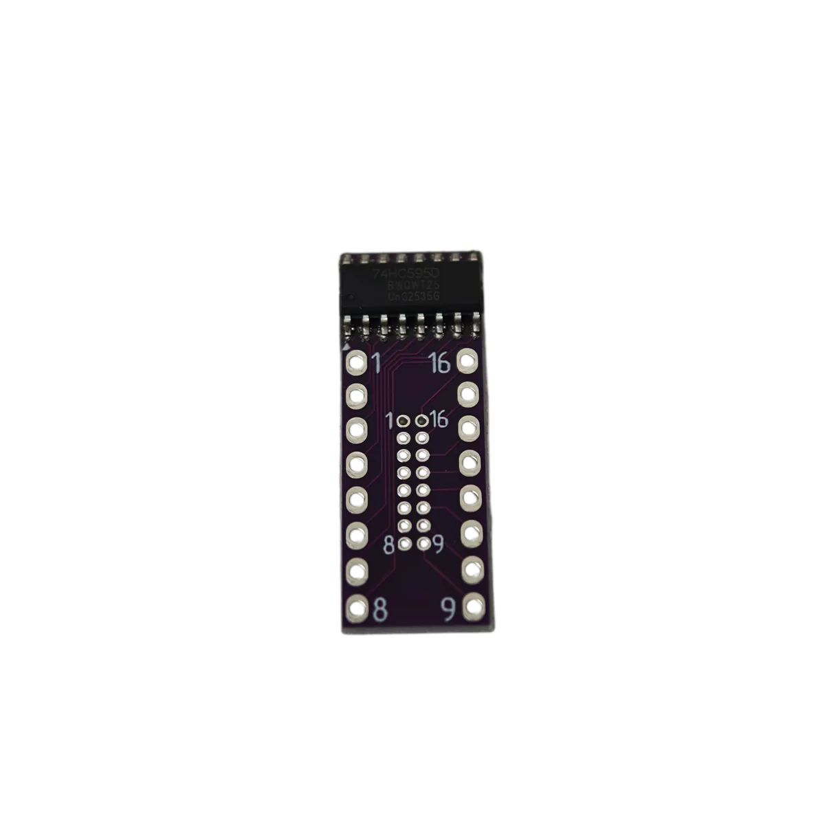 74HC595D SOIC-16 1.27mm на плате переходной to DIP8x2 2.54mm