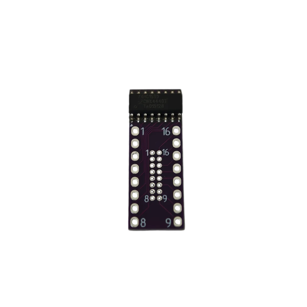 74HC153D SOIC-16 1.27mm на плате переходной to DIP8x2 2.54mm