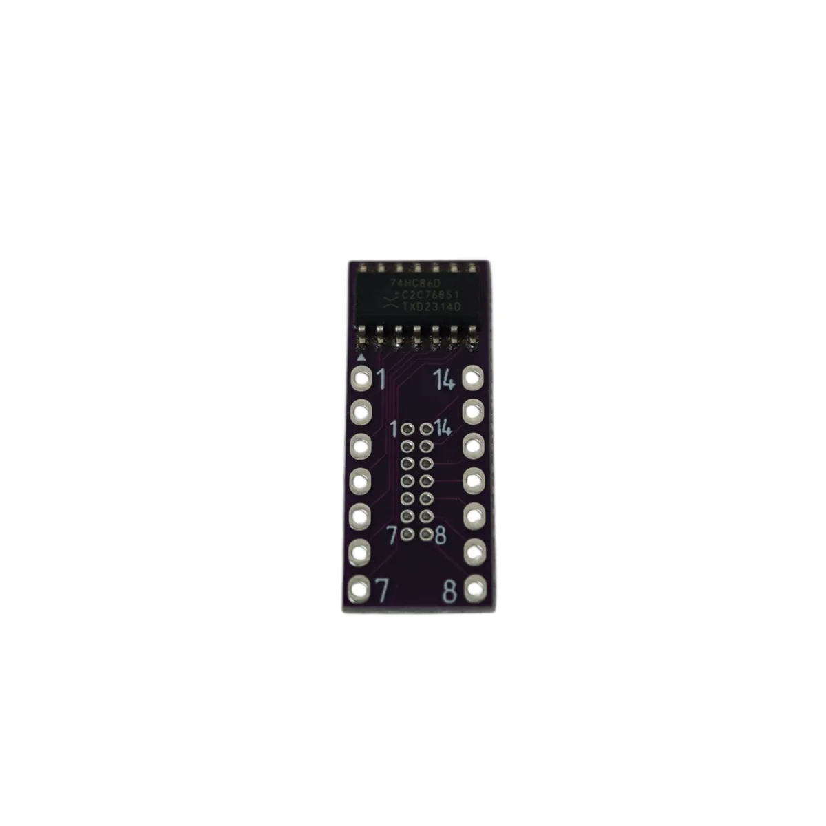 74HC86D SOIC-14 1.27mm на плате переходной to DIP7x2 2.54mm