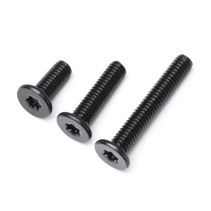 AISI 304 Винт Torx М4х6 (черный) с ультратонкой плоской шляпкой. Упаковка 10 шт.