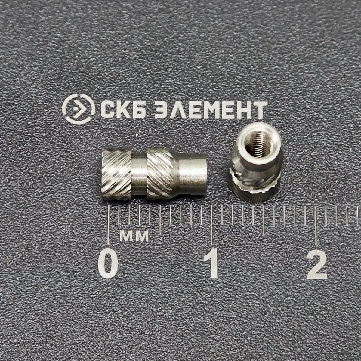 М3-OD5-L10-AISI Втулка резьбовая вплавляемая, сквозная. Нерж. сталь