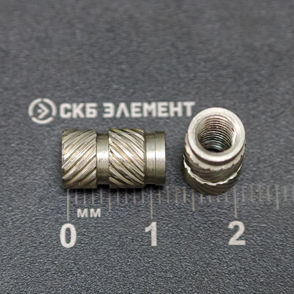 М5-OD7-L12-AISI Втулка резьбовая вплавляемая, сквозная. Нерж. сталь