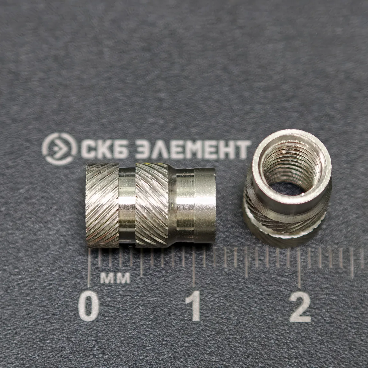 М6-OD8-L12-AISI Втулка резьбовая вплавляемая, сквозная. Нерж. сталь