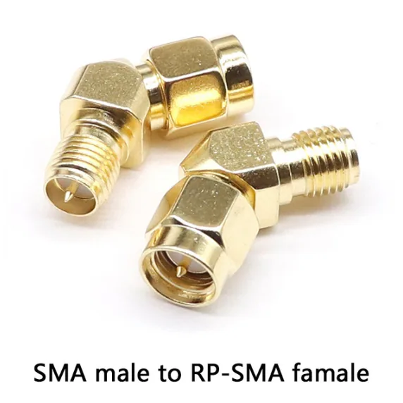 SMA(male)-RPSMA(female) переходник 45 градусов угловой. Переходник SMA(папа)-SMA(мама, инверсный) 45 градусов угловой